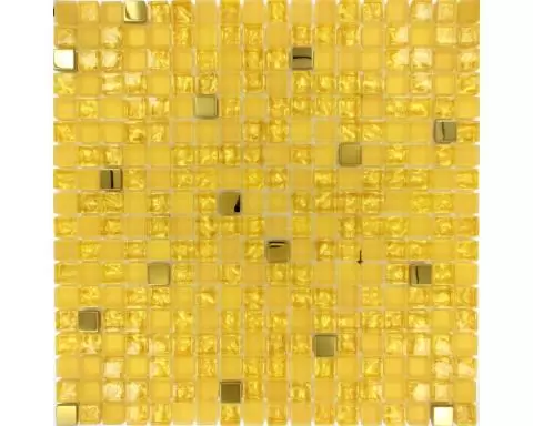 Mosaikfliese Carus Gold Edelstahl Glas 30x30cm 
