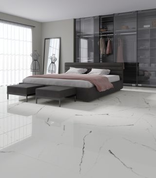 Marble look floor tile Aura black and white Polished various formats