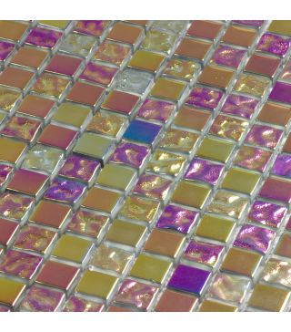 Mosaikfliese Purple Oil Glas Glänzend 30x30 cm