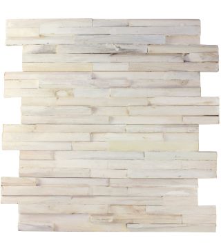Wood Wall Cladding Nostalgia White Teak Wood 15x60 cm