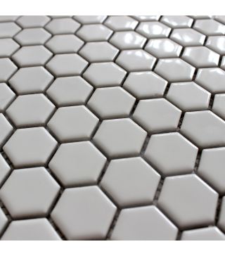 Mosaic Tile Hexa White Glossy 26x30 cm
