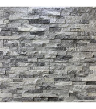 Cloudy Quarz White Grey Brickstone Natural Stone 15x60 cm