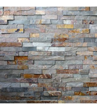 Rusty Anthracite Red-Brown Stone Strip Wall Strip Natural Stone 15x60 cm