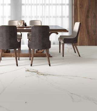 Marble look floor tile Lance White Polished and Matt various formats