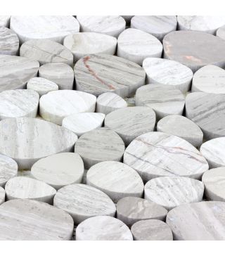 Mosaic Tile Pebble Grey Natural Stone 30x30 cm