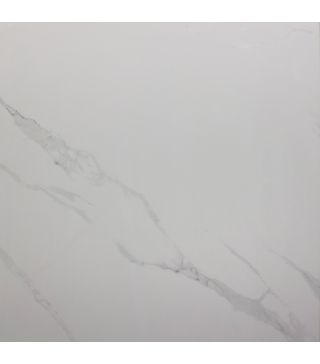 Marble look floor tile Marmo Statuario Glacier polished 80x80 cm