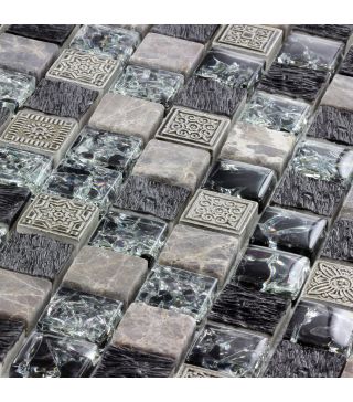 Mosaic Tile Pulcher Natural Stone Glass Stoneware 30x30 cm