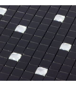 Mosaic Tile Black Diamond Black Matt Self-Adhesive 30x30 cm