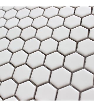 Mosaic Tile Hexa White Matt 26x30 cm
