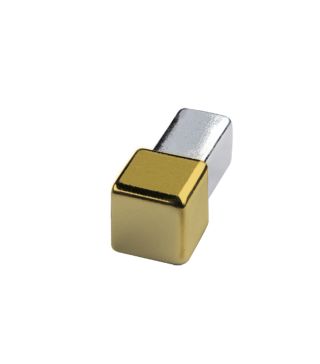 Quadro-Eckstück, Edelstahl, Höhe: 10 mm, gold glänzend