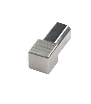Square edge corner piece, Stainless steel imitation, Height: 10 mm, brushed