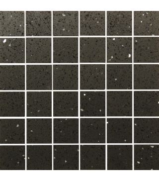 Quartz Composite Mosaic Tile Black Polished 30x30 cm (4.7x4.7 cm)