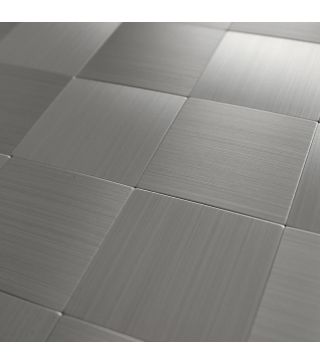 Mosaic Tile Brushed Silver Glossy Self-Adhesive 30.5x30.5 cm