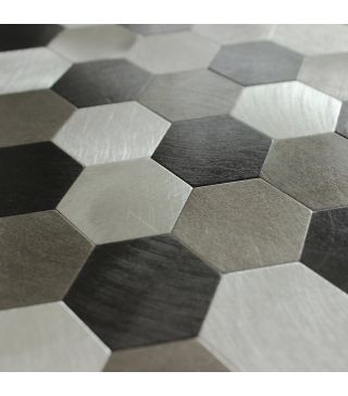 Mozaïektegel Brushed Hexagon Glanzend Zelfklevend 28x29 cm