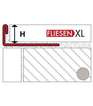L-shape straight edge tile profile, Stainless steel, Height: 15 mm, glossy, Length: 3.00 m