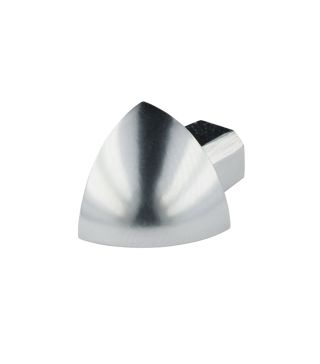 Round edge external corner, Aluminum, Height: 6 mm, silver high-gloss anodized