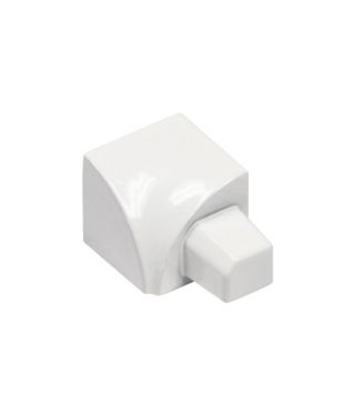 Round edge internal corner, Aluminum, Height: 6 mm, powder coated brilliant white