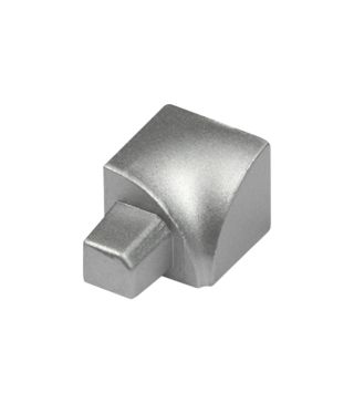Round edge internal corner, Aluminum, Height: 10 mm, silver anodized