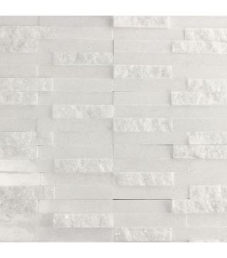 Quarz White Polished Uneven Stone Strip Natural Stone 10x40cm
