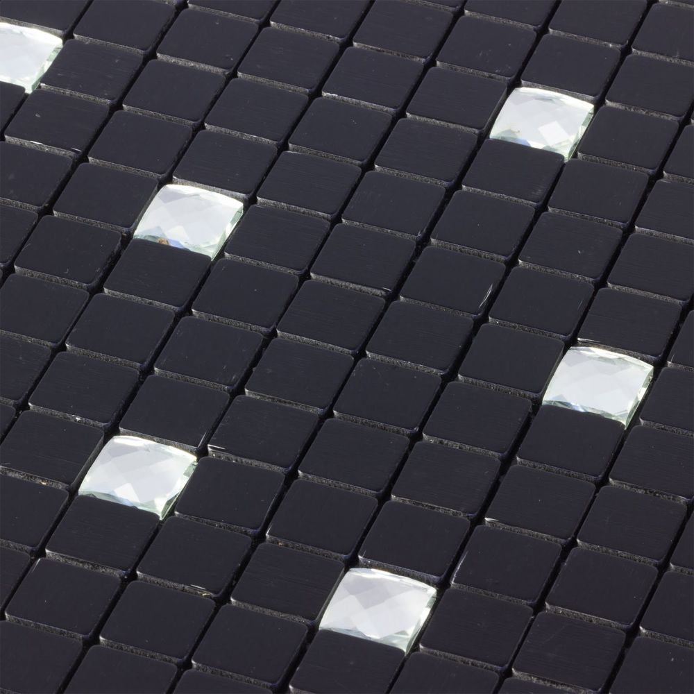 Mosaic Tile smart self adhesive black brickstone - Luxury Tiles